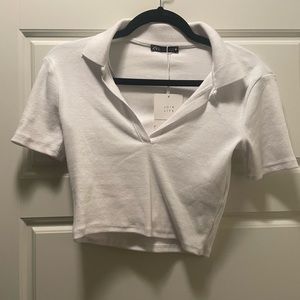 New Zara cropped polo